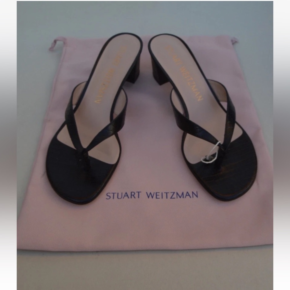 Stuart Weitzman Black Heeled Sandals